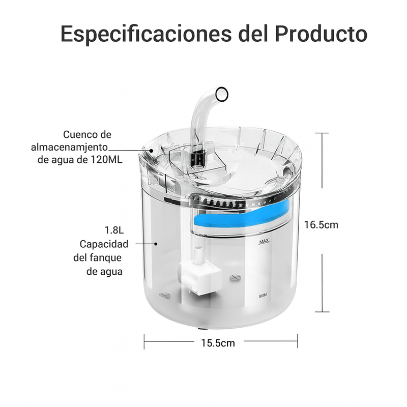BEBEDERO MASCOTAS TRANSPARENTES